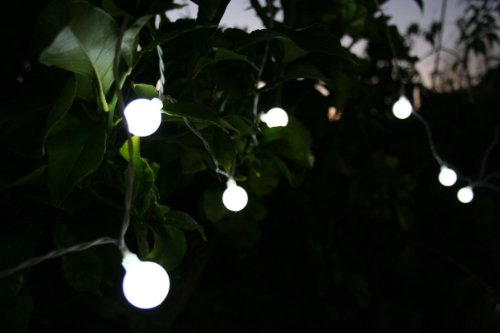 Solar String Lights – 20 Mini Glowing Solar Lights – 16′ String – Bright White LED Solar Lights