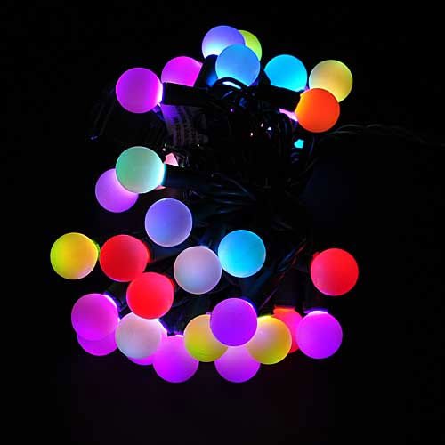 50 RGB Ball LED Color Changing with 16 Feet Linkable String Christmas Xmas Lights by LEDwholesalers, 2070