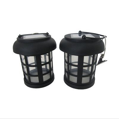 Smart Solar 3782WRM2 Black Umbrella Hanging Solar Lantern, 2-Pack