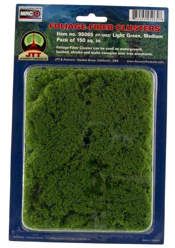 JTT Landscaping Material – Foliage Fiber Clusters, Light Green, Medium