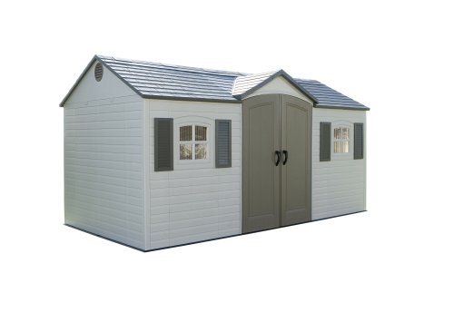 Lifetime 6446 15-by-8 Foot Outdoor Storage Shed with Shutters, Windows, and Skylights