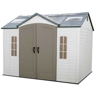 Lifetime 60005 8-by-10-Foot Outdoor Storage Shed with Windows, Skylights, and Shelving