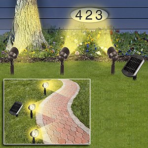 Master Craft St. Petersburg Solar Powered Outdoor Spotlight Set, 3 Lights