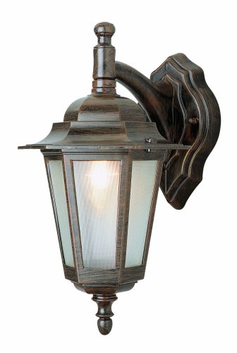 Trans Globe Lighting 4056 BK 14-1/2-Inch 1-Light Outdoor Down Wall Lantern, Black