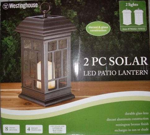 Westinghouse: 2PC Solar LED Patio Lanterns