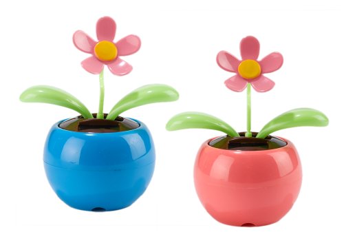 Two’s Company Bee Happy Dancing Solar Flower, Set of 2
