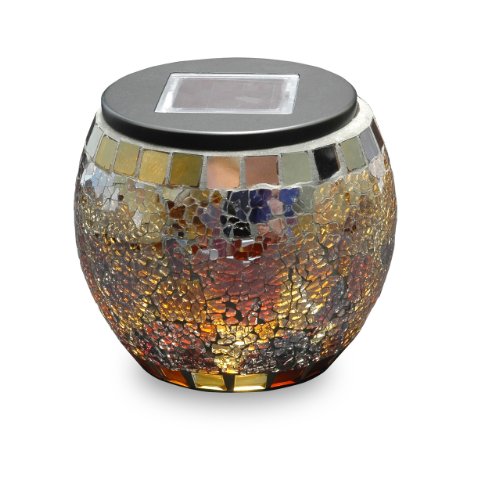 Mark Feldstein & Associates SMG10J Solar Mosaic Jar Globe Jewel Tone