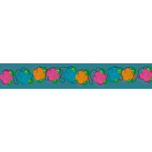 Grasslands Road Multi Color Hibiscus Flower Cover 10 Patio Light Set, 14-Foot cord