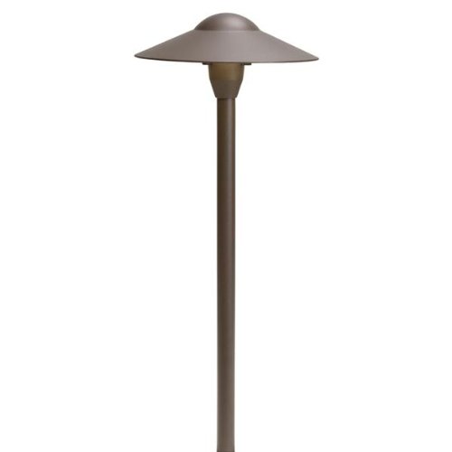 Kichler Lighting 15310AZT Dome Path Light 1-Light 12-Volt Path & Spread Light, Textured Architectural Bronze