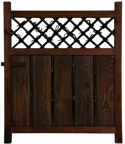 Simple Rustic Beautiful – 3 ft. Tall Japanese Garden Gate Wooden Fence Door WD96232