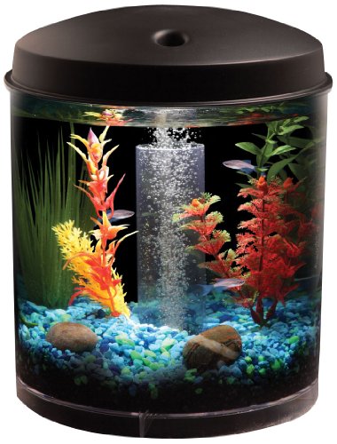 KollerCraft AQUARIUS AquaView 360 Aquarium Kit with LED Light – 2-Gallon