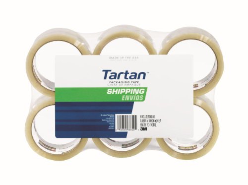 Tartan Shipping Packaging Tape, 1.88Inches x 109.36 yard, 6 Pack (3710L-6)