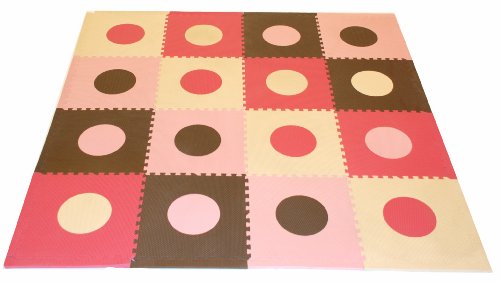 Tadpoles 16 Sq Ft Playmat Set, Pink/Brown