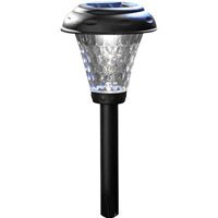 Moonrays 91380 Payton-Style Solar-Powered Black Plastic LED Path Light, 10-Pack