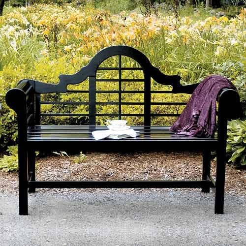 Achla Designs Lutyens 4-Foot Bench, Black