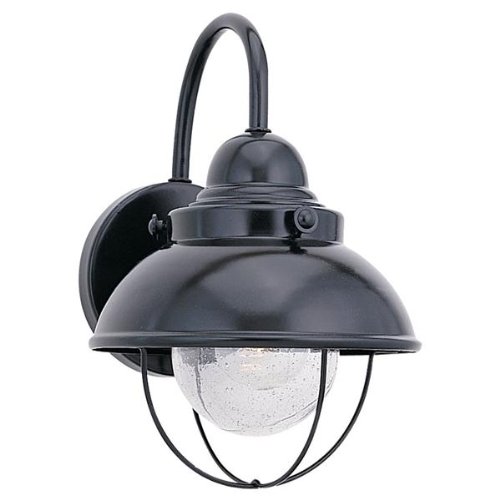 Sea Gull Lighting 8870-12 Outdoor One-Light Wall Lantern, Black Finish