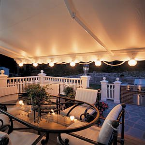 Patio String Lights – Awning Attachment (White) (6 lights)