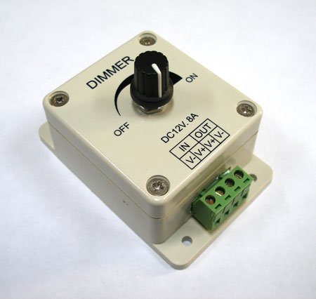 LEDwholesalers PWM Dimming Controller For LED Lights or Ribbon, 12 Volt 8 Amp, 3301