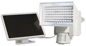 MAXSA Innovations 40225 Solar-Powered Motion-Activated 80 LED Security Floodlight, Off-White