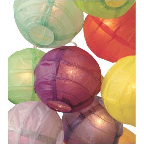 3.5″ D Multicolor Paper Lantern String Lights (set of 10)