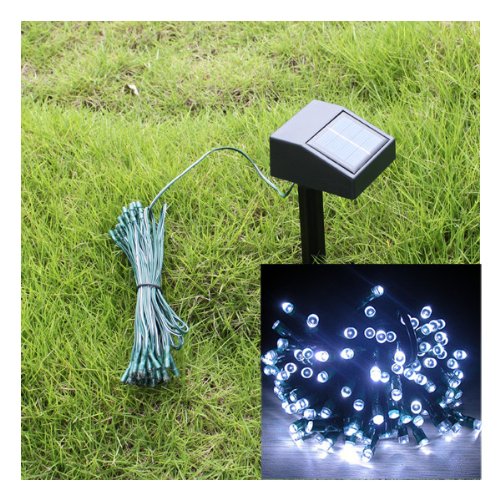 AGPtek® 35ft 60 LED Solar String Fairy White Lights Outdoor Garden Xmas