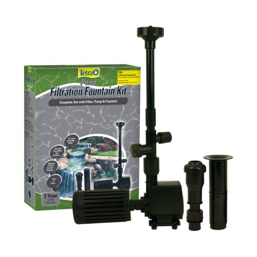 Tetra Pond FK3 Filtration Fountain Kit with Pump, Pre-Filter, and Fountain Kit, Ponds up to 100 Gallons