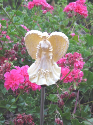 Color Changing Angel Solar Powered Garden Yard Stake, 4″ Tall of Angel Figurine