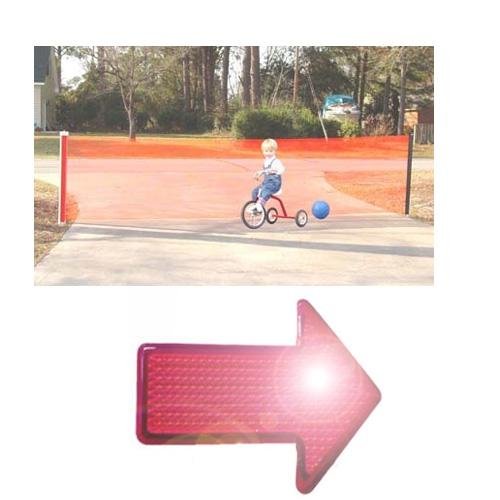 Kidkusion 4725 Kid Safe 25 Foot Driveway Guard With Free LED Safety Reflector Light