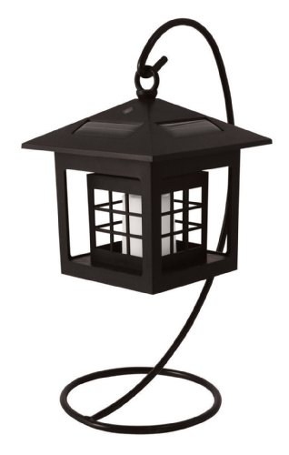 Paradise GL23946BK Plastic Solar Mini Pagoda on Hook Tabletop Light, Black