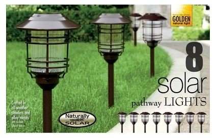 Naturally Solar: 8PC Solar Pathway Lights – Bronze