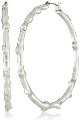 Lucky Brand “Garden Gate” Silver Branch Hoop Earrings