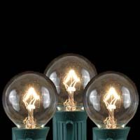 Novelty Lights, Inc. G50 Globe Shaped Christmas Replacement Bulbs, Clear, 25 Pack