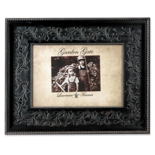 Lawrence Frames Garden Gate Rustica Floral Vine with Rope Border 5 by 7-Inch Metal Picture Frame, Bronze