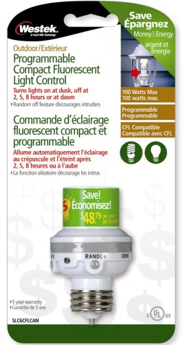 Westek SLC6CFL 100W Programmable Screw-In Light Control, White
