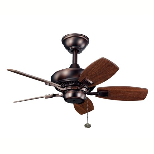 Kichler Lighting 300103OBB Canfield 30-Inch Ceiling Fan with Walnut Blade, Oil Brushed Bronze
