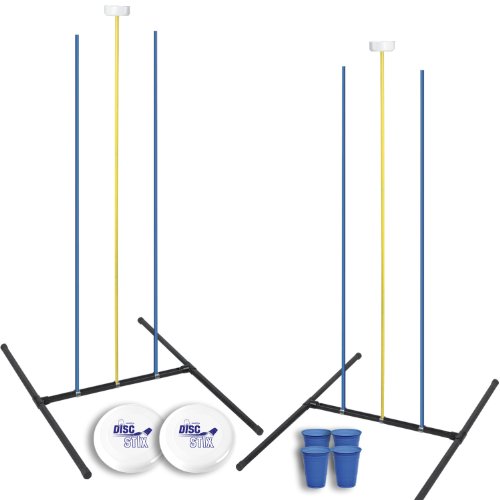 Regent-Halex #24530 Tailgate Disc Stix Game with 2 PVC Disc Stix Targets and 3 Flexible Poles with Flying Discs and Cups in a Carry Bag