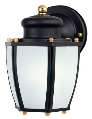 Westinghouse Lighting 6451600 One-Light Dusk-to-Dawn Exterior Steel Wall Lantern, Matte Black