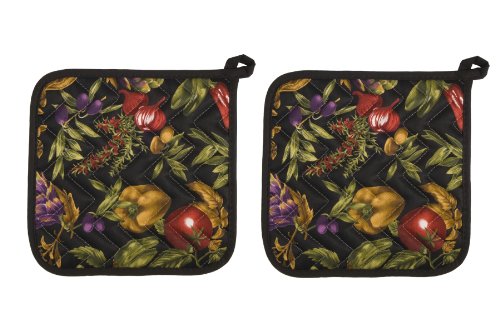 Now Designs Basic Potholders, Italian Garden, Set of 2