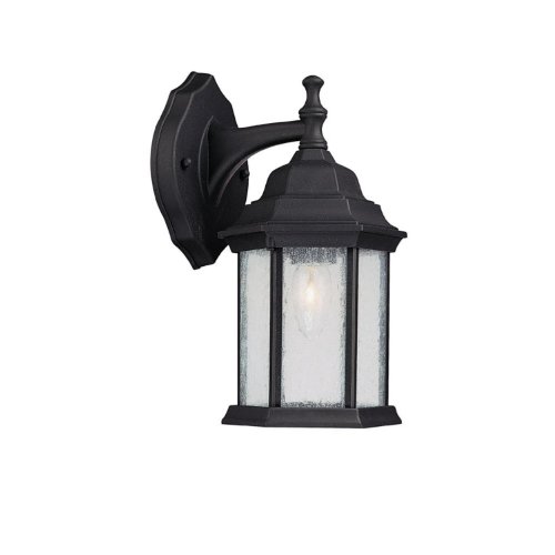 Capital Lighting 9832BK Main Street 1-Light Outdoor Wall Lantern, Black with Seeded Glass