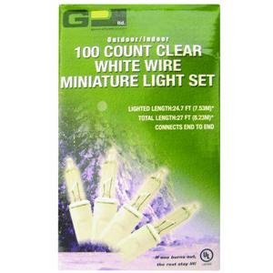GP 100-Count Clear White Wire Miniature Light Set