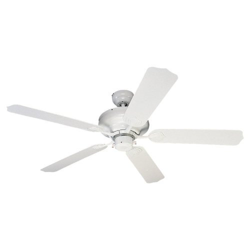 Sea Gull Lighting 1540-15 Long Beach 52-Inch, Five-Blade Outdoor Ceiling Fan, White Powder coat Finish with White Finish ABS Resin Blades