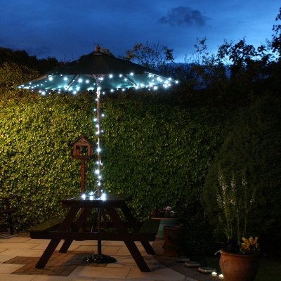 EiioX 55ft/17m 100 LED white Solar Fairy String Lights for outdoor, gardens, homes, Christmas party