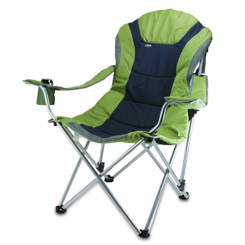 Picnic Time Portable Reclining Camp Chair, Sage/ Gray