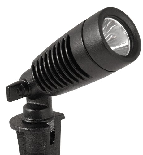 Moonrays 95557 1-Watt LED Outdoor Landscape Metal Spot Light Fixture, Low Voltage, Black, 2-Pack