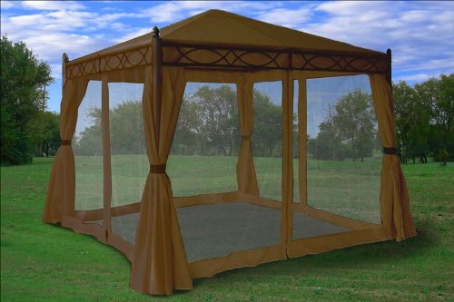 10’x10′ Deluxe Steel Frame Gazebo W Mosquito Curtain 2