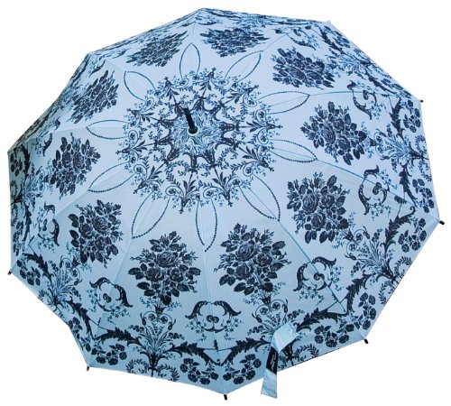 Laura Ashley 3A074756 Exotic Umbrella, Josette Charcoal/Duck Egg