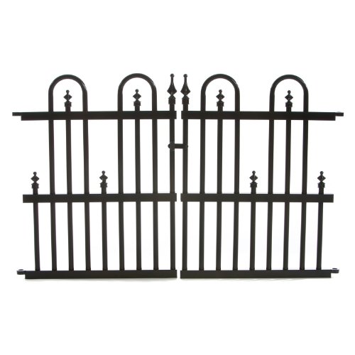 Aluminum Garden Fence Gate Panel, 24 by 36-Inch, Black