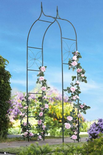 Green Metal Outdoor Garden Arched Trellis By Collections Etc