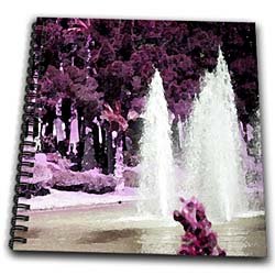 A Water fountain in purple tones with a pond – Memory Book 12 X 12 Inch