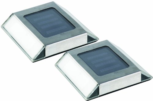 Nature Power 21070 Solar Powered  LED Stainless Steel Pathway Lights, 2-Pack